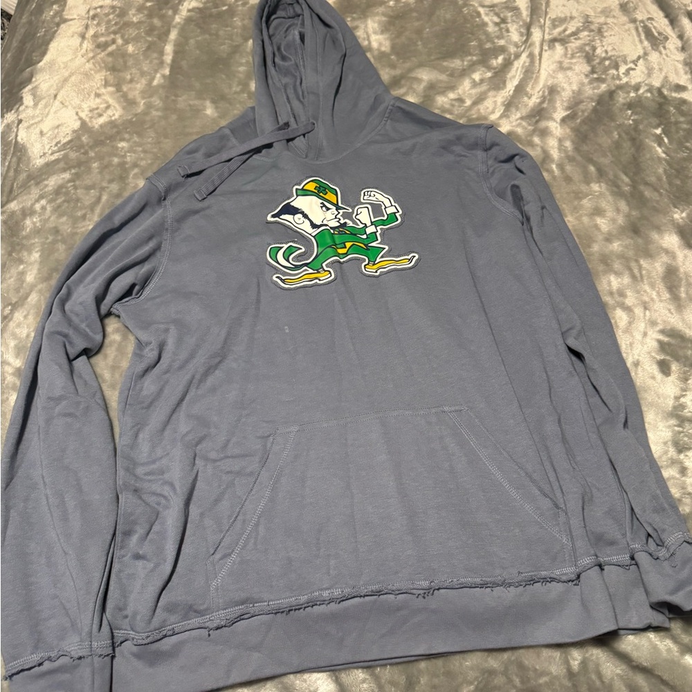 Blueish Gray Notre Dame Fighting Irish ☘️ Graphic Hoodie